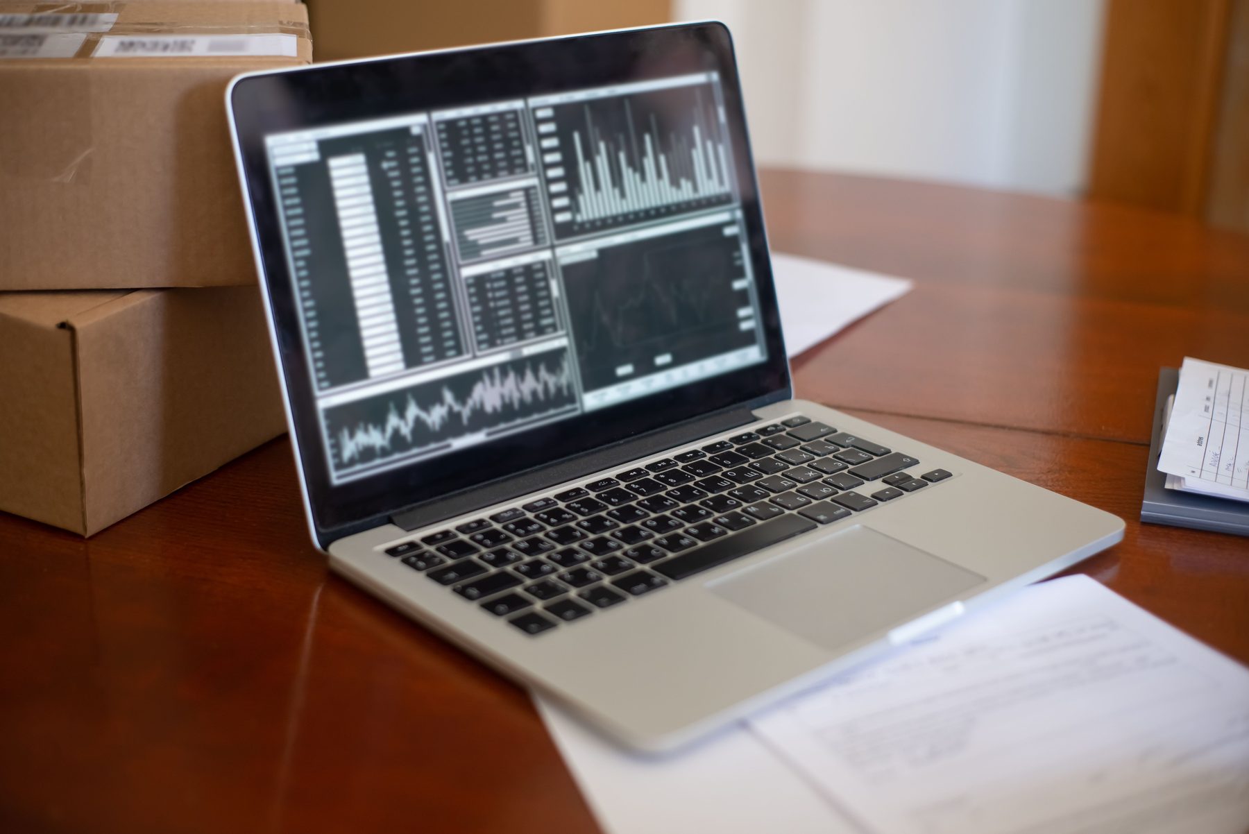 Laptop with operating reports and documents